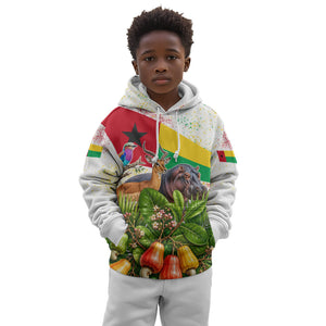 Guinea-Bissau Independence Day Kid Hoodie African Wildlife Cashew Harvest National Flag