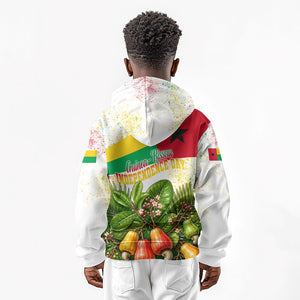 Guinea-Bissau Independence Day Kid Hoodie African Wildlife Cashew Harvest National Flag