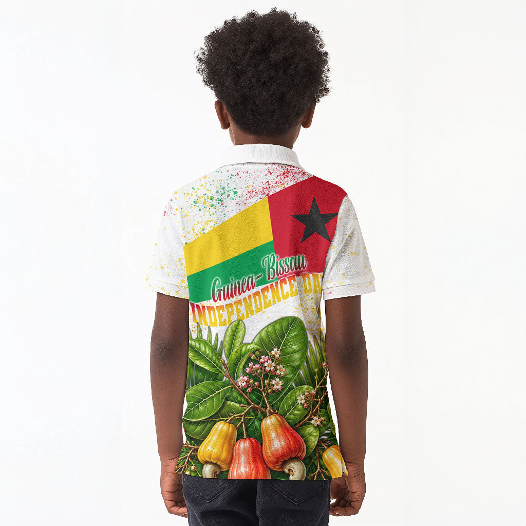 Guinea-Bissau Independence Day Kid Polo Shirt African Wildlife Cashew Harvest National Flag