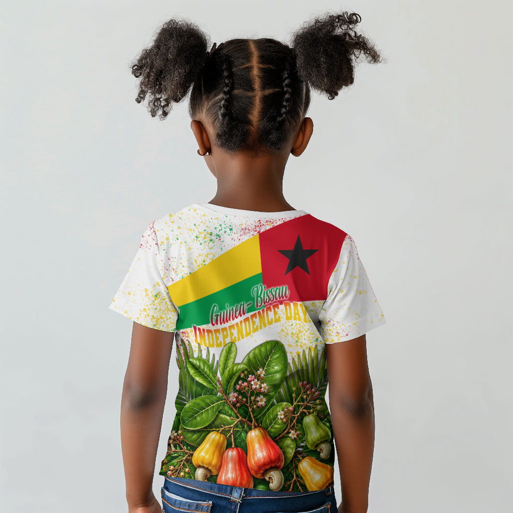 Guinea-Bissau Independence Day Kid T shirt African Wildlife Cashew Harvest National Flag