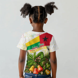 Guinea-Bissau Independence Day Kid T shirt African Wildlife Cashew Harvest National Flag