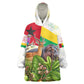 Guinea-Bissau Independence Day Kid Wearable Blanket Hoodie African Wildlife Cashew Harvest National Flag