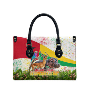 Guinea-Bissau Independence Day Leather Bag African Wildlife Cashew Harvest National Flag