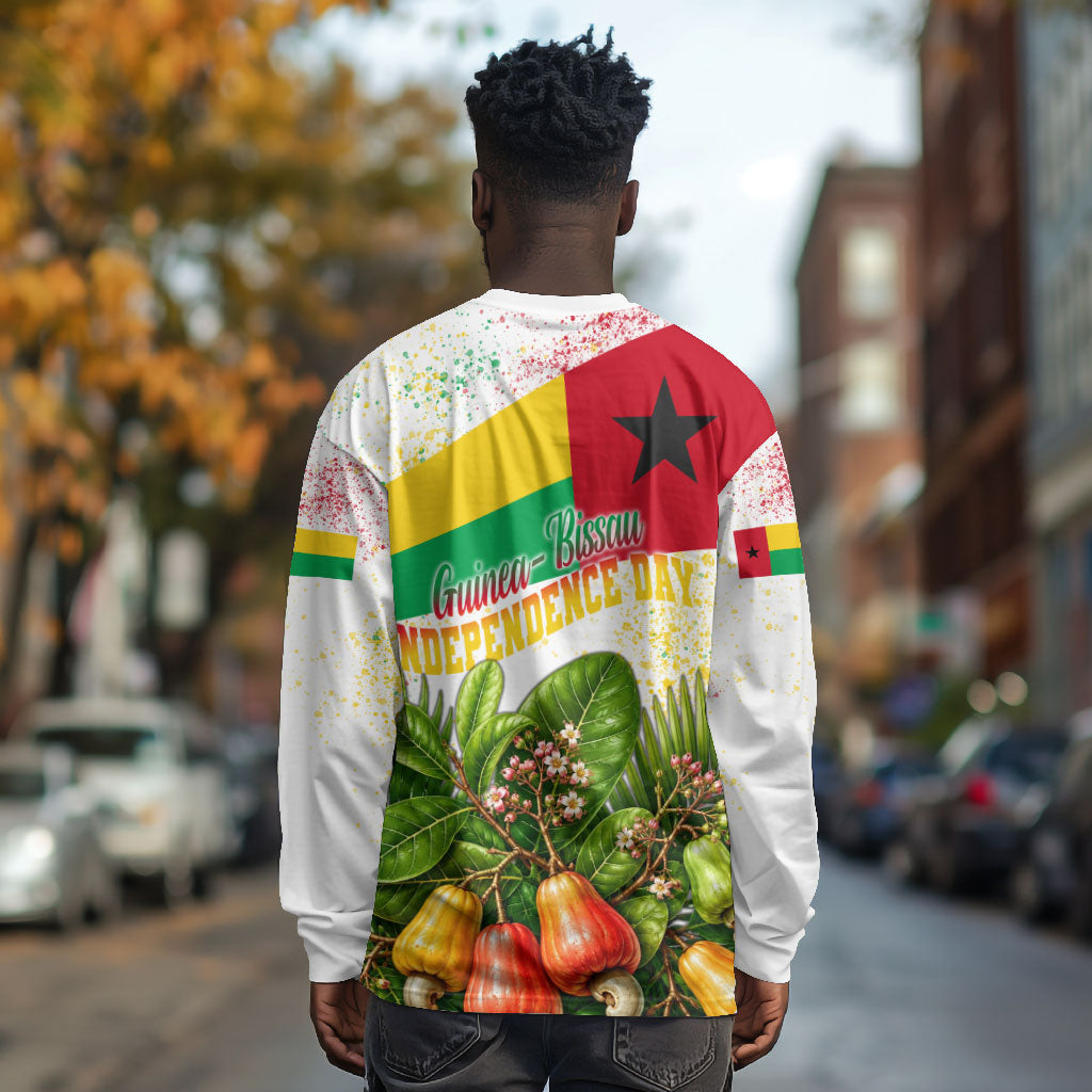 Guinea-Bissau Independence Day Long Sleeve Shirt African Wildlife Cashew Harvest National Flag