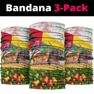 Guinea-Bissau Independence Day Neck Gaiter African Wildlife Cashew Harvest National Flag