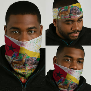 Guinea-Bissau Independence Day Neck Gaiter African Wildlife Cashew Harvest National Flag