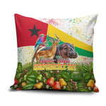 Guinea-Bissau Independence Day Pillow Cover African Wildlife Cashew Harvest National Flag
