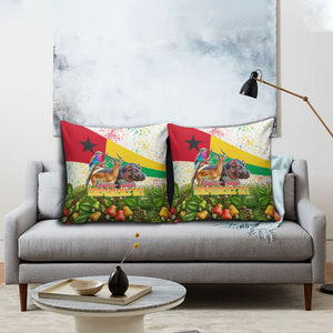 Guinea-Bissau Independence Day Pillow Cover African Wildlife Cashew Harvest National Flag