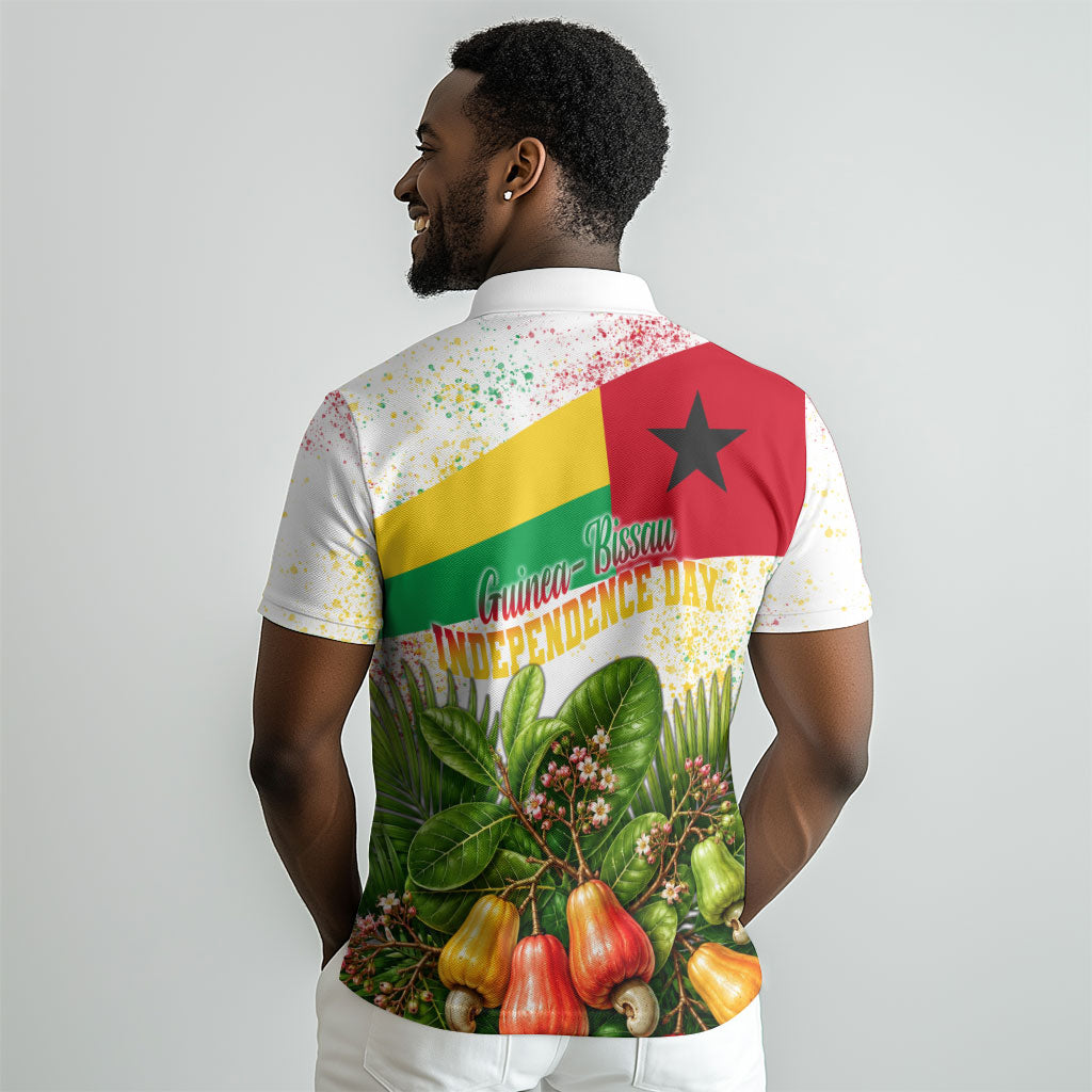 Guinea-Bissau Independence Day Polo Shirt African Wildlife Cashew Harvest National Flag