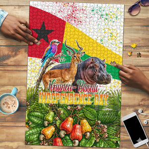 Guinea-Bissau Independence Day Puzzle African Wildlife Cashew Harvest National Flag