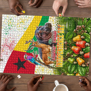 Guinea-Bissau Independence Day Puzzle African Wildlife Cashew Harvest National Flag