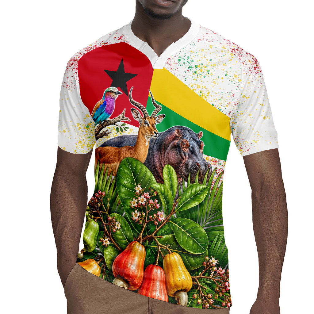 Guinea-Bissau Independence Day Rugby Jersey African Wildlife Cashew Harvest National Flag