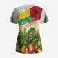 Guinea-Bissau Independence Day Scrub Top African Wildlife Cashew Harvest National Flag