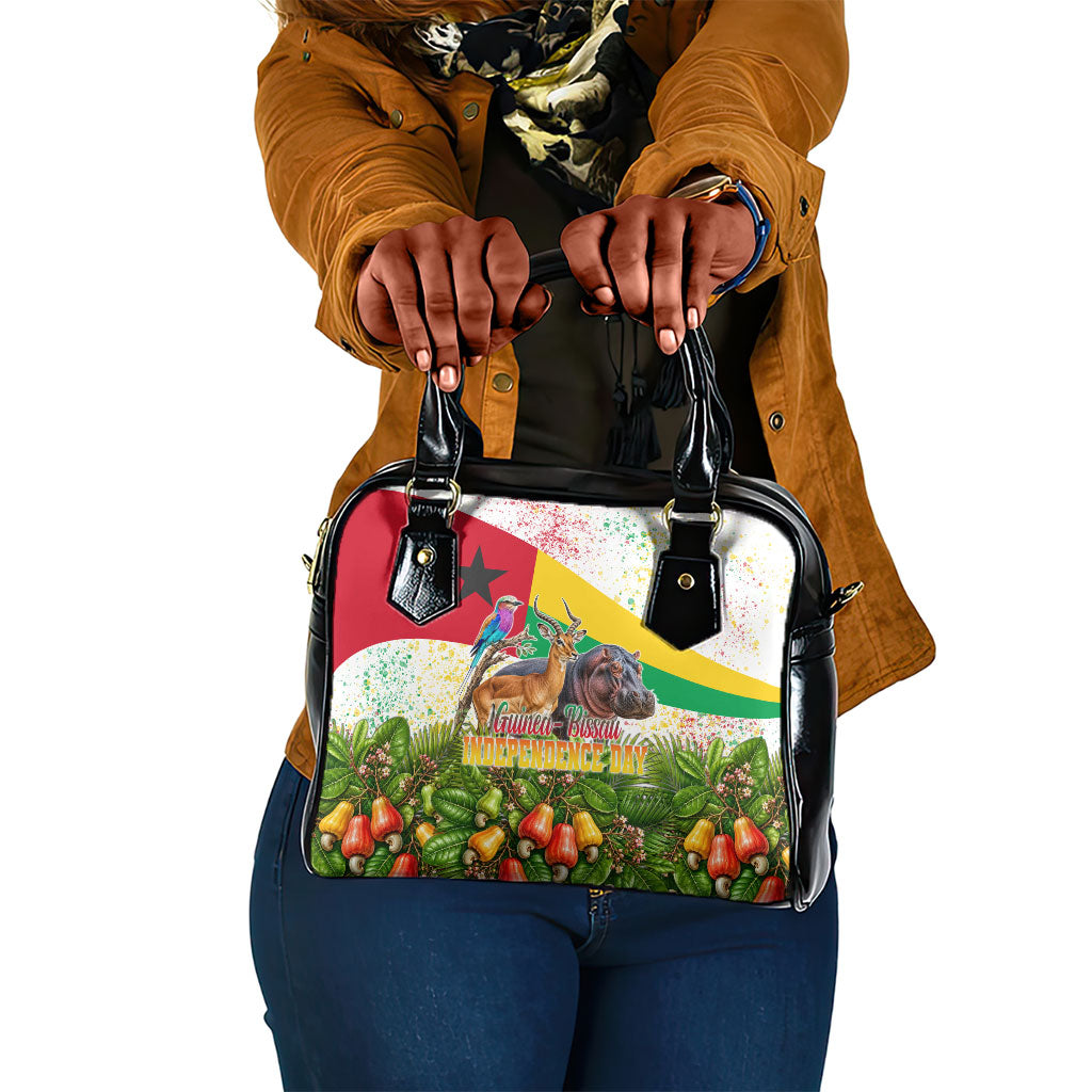 Guinea-Bissau Independence Day Shoulder Handbag African Wildlife Cashew Harvest National Flag