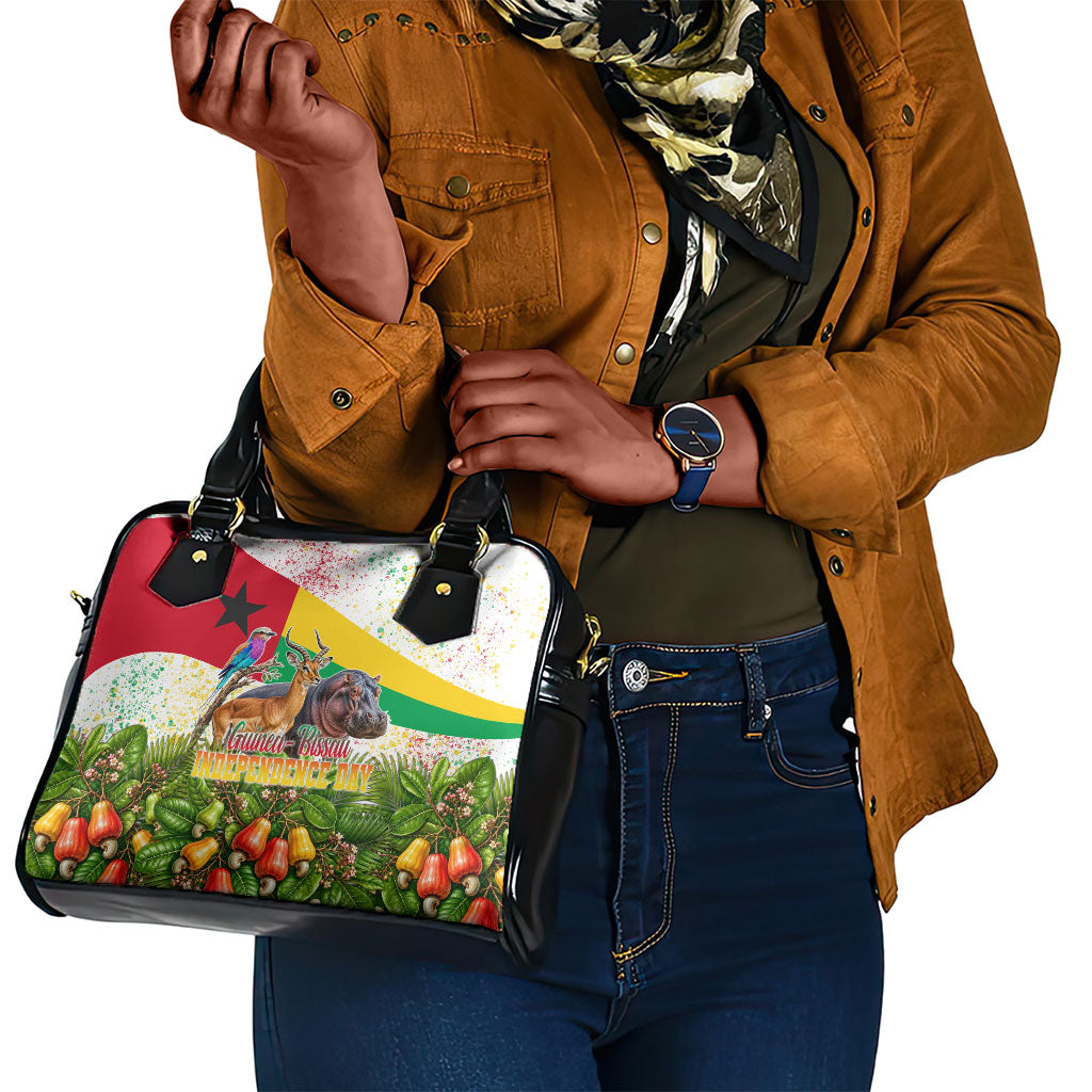 Guinea-Bissau Independence Day Shoulder Handbag African Wildlife Cashew Harvest National Flag