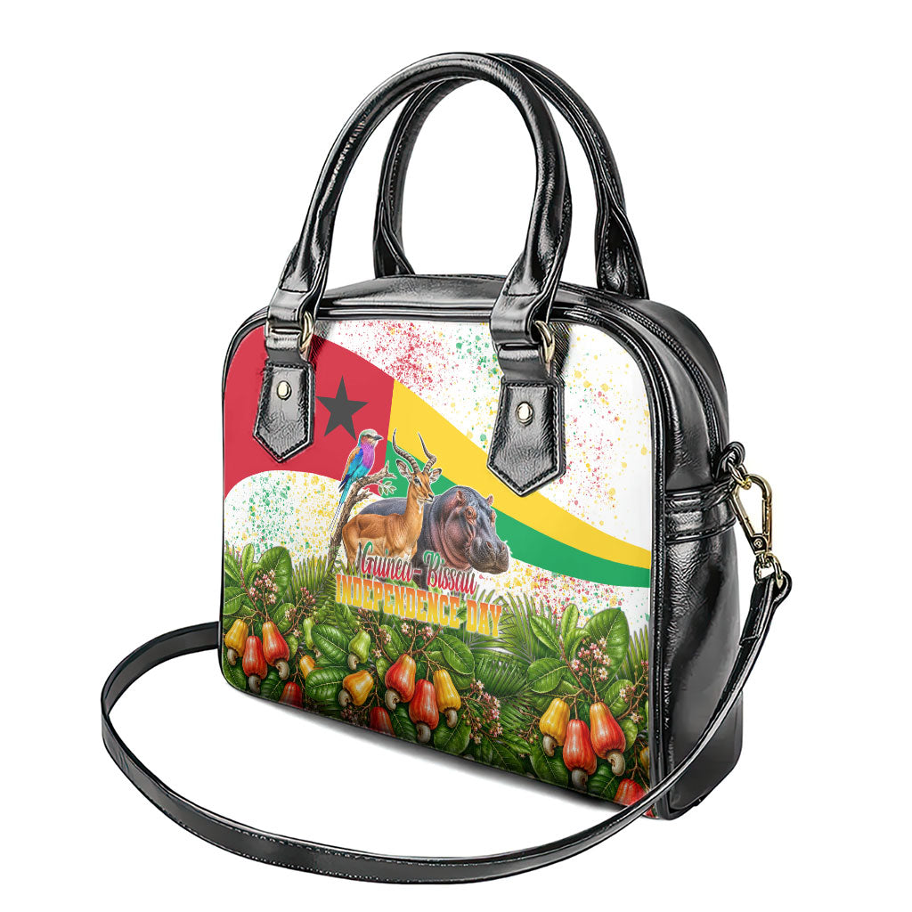 Guinea-Bissau Independence Day Shoulder Handbag African Wildlife Cashew Harvest National Flag