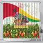 Guinea-Bissau Independence Day Shower Curtain African Wildlife Cashew Harvest National Flag