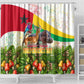 Guinea-Bissau Independence Day Shower Curtain African Wildlife Cashew Harvest National Flag
