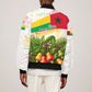 Guinea-Bissau Independence Day Sleeve Zip Bomber Jacket African Wildlife Cashew Harvest National Flag