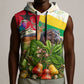 Guinea-Bissau Independence Day Sleeveless Hoodie African Wildlife Cashew Harvest National Flag