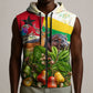 Guinea-Bissau Independence Day Sleeveless Zip Hoodie African Wildlife Cashew Harvest National Flag