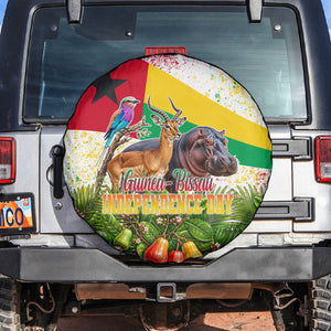 Guinea-Bissau Independence Day Spare Tire Cover African Wildlife Cashew Harvest National Flag