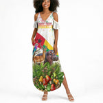 Guinea-Bissau Independence Day Summer Maxi Dress African Wildlife Cashew Harvest National Flag