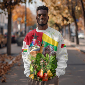Guinea-Bissau Independence Day Sweatshirt African Wildlife Cashew Harvest National Flag