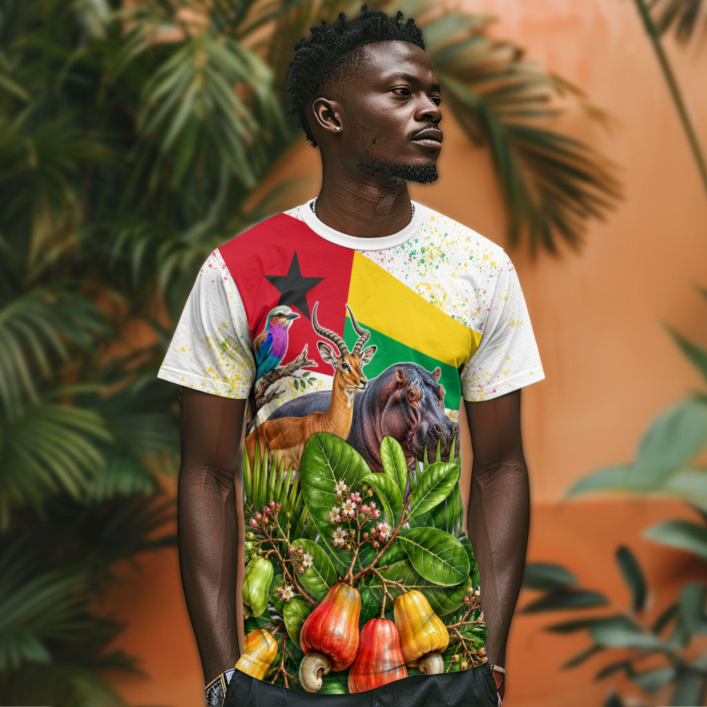 Guinea-Bissau Independence Day T shirt African Wildlife Cashew Harvest National Flag
