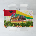 Guinea-Bissau Independence Day Tablecloth African Wildlife Cashew Harvest National Flag