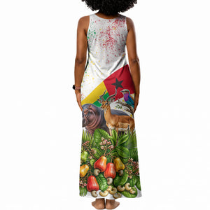 Guinea-Bissau Independence Day Tank Maxi Dress African Wildlife Cashew Harvest National Flag