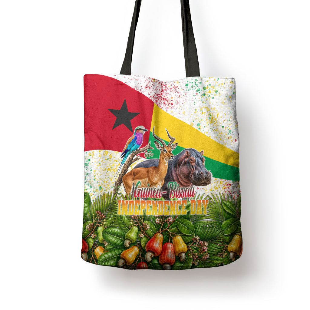 Guinea-Bissau Independence Day Tote Bag African Wildlife Cashew Harvest National Flag