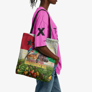 Guinea-Bissau Independence Day Tote Bag African Wildlife Cashew Harvest National Flag