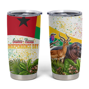 Guinea-Bissau Independence Day Tumbler Cup African Wildlife Cashew Harvest National Flag