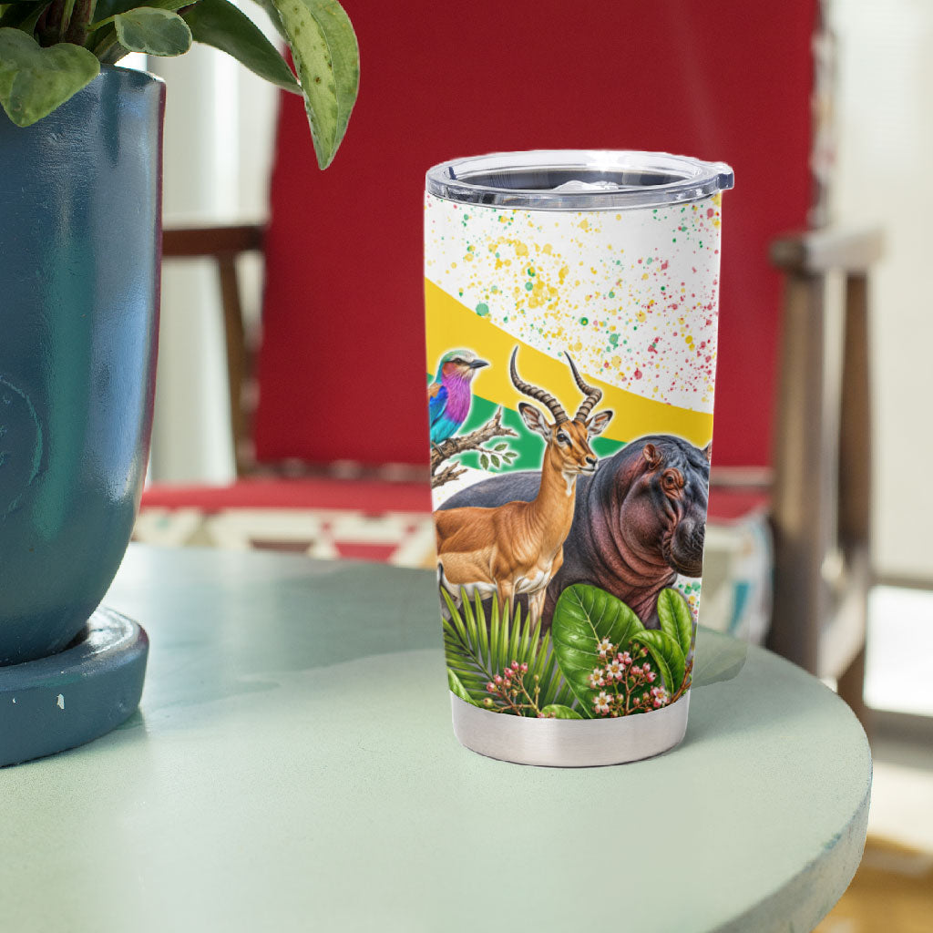 Guinea-Bissau Independence Day Tumbler Cup African Wildlife Cashew Harvest National Flag