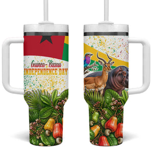 Guinea-Bissau Independence Day Tumbler With Handle African Wildlife Cashew Harvest National Flag