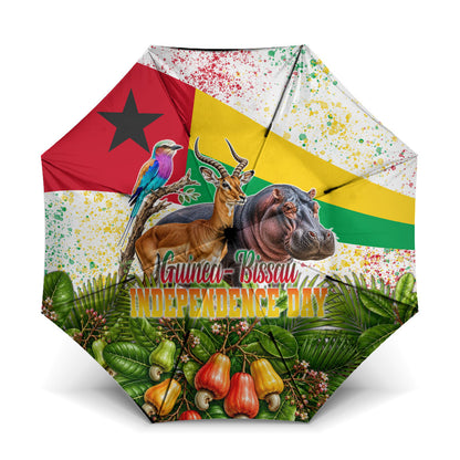 Guinea-Bissau Independence Day Umbrella African Wildlife Cashew Harvest National Flag