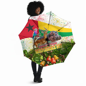 Guinea-Bissau Independence Day Umbrella African Wildlife Cashew Harvest National Flag