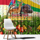 Guinea-Bissau Independence Day Window Curtain African Wildlife Cashew Harvest National Flag