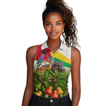 Guinea-Bissau Independence Day Women Sleeveless Polo Shirt African Wildlife Cashew Harvest National Flag