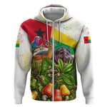 Guinea-Bissau Independence Day Zip Hoodie African Wildlife Cashew Harvest National Flag