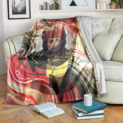 Amunet Blanket with Egyptian Queen Portrait Ancient Mythology