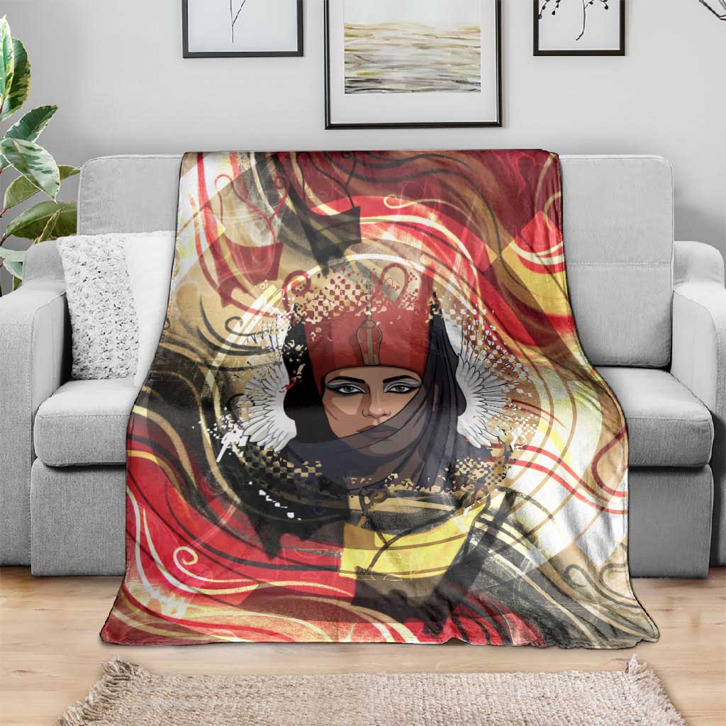 Amunet Blanket with Egyptian Queen Portrait Ancient Mythology
