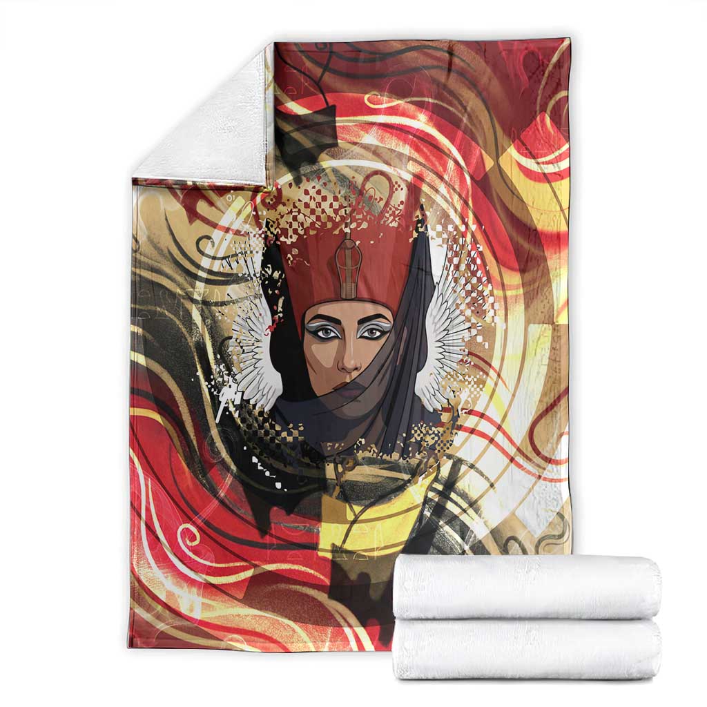 Amunet Blanket with Egyptian Queen Portrait Ancient Mythology