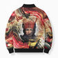 Amunet Bomber Puffer Jacket with Egyptian Queen Portrait Ancient Mythology