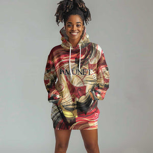 Amunet Hoodie Dress with Egyptian Queen Portrait Ancient Mythology