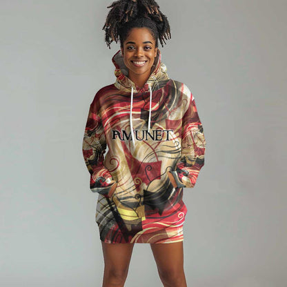 Amunet Hoodie Dress with Egyptian Queen Portrait Ancient Mythology