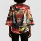 Amunet Kimono Sleeve Blouse with Egyptian Queen Portrait Ancient Mythology