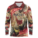 Amunet Long Sleeve Polo Shirt with Egyptian Queen Portrait Ancient Mythology