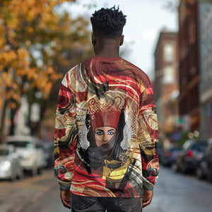 Amunet Long Sleeve Shirt with Egyptian Queen Portrait Ancient Mythology
